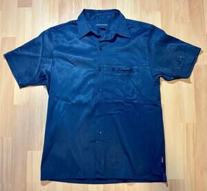 Rampage Shirt Mens Medium Black Short Sleeve Button Up Pocket Casual Top